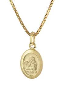 TRENDOR Schmuck Kinder-Anhänger Gold 333 Schutzengel an vergoldeter Silberkette - Bild 1 von 6