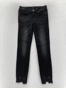 Joe's Jeans Girls Youth 12 Skinny Ankle Black Stretch Denim Distressed Low Rise - Picture 1 of 13