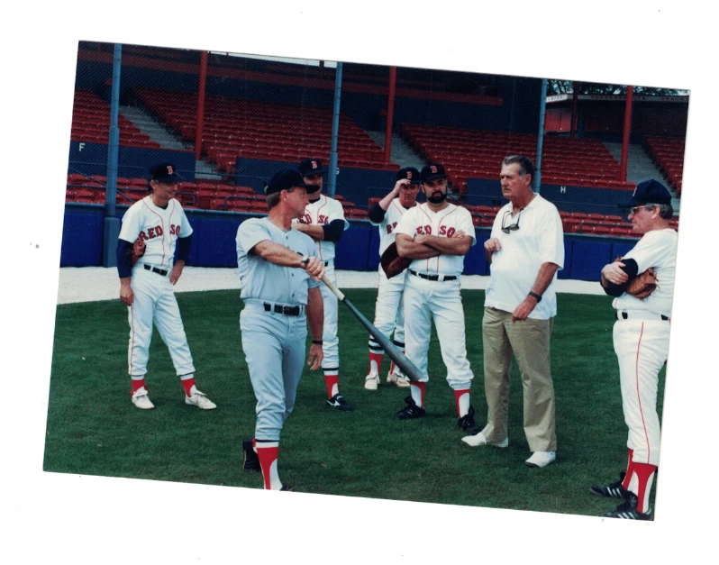 Ted Williams Boston Red Sox Original 1980's Fantasy Camp 3 1/2 x 5 Photo Hickey - Image 1 of 1