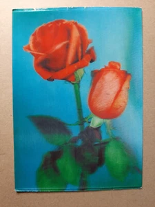 Postal lenticular 3D vintage DESEO CORAZÓN, ROSAS 2, CHECOSLOVAQUIA, PRAHA - Imagen 1 de 2