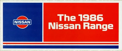 Nissan Range 1986 UK Market Foldout Brochure Micra Cherry Sunny Bluebird Laurel - Image 1 of 2