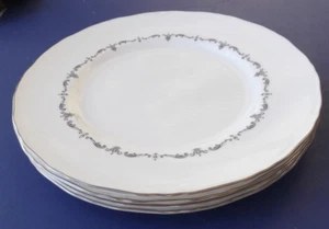 Four Royal Worcester "Silver Chantilly" Dinner Plates 10-3/4" - More Available - Picture 1 of 5