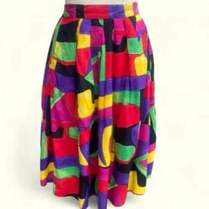 Falda ecléctica vintage St Michael M & S audaz arte pop retazos color talla 10 - Imagen 1 de 2
