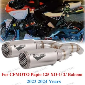 Slip On For CFMOTO Papio 125 XO-1 XO-2 XO Baboon Motorcycle Exhaust 2 Muffler - Foto 1 di 2