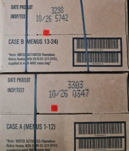 2 X CASES A & B US Military Food Army MRE Ration survie exp 2028 poste de EU2 - Photo 1/1