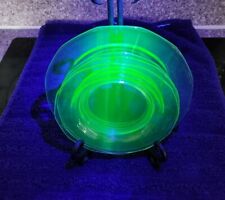 LOT OF 4 Green Uranium Glow / Depression Glass 