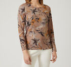 Damen Pullover Feinstrickshirt mit Foliendruck "walnuss" Gr.44 UVP: 44,99 € B168