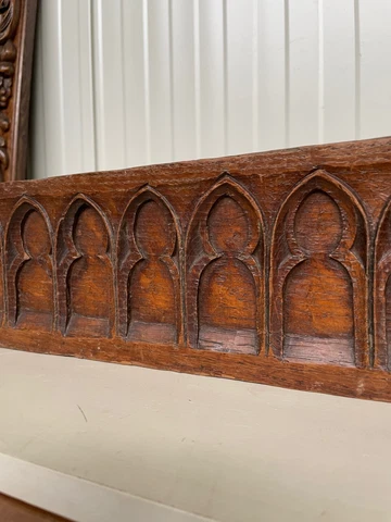 A Beautiful French Architectural Gothic Revival Carving/pediment in oak Cover