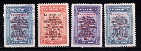 Costa Rica stamps #238 - 241, mint & used, complete set - FREE SHIPPING!! Cover