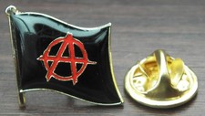 Anarchy Flag Lapel Pin Badge Anarchist Anarchism Symbol A Sign Punk Brooch