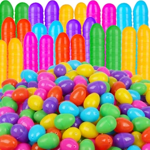 300 Count Plastic Easter Eggs, 2.4“ Fillable Eggs for Hunt, Basket Stuffers Fill - Picture 1 of 12