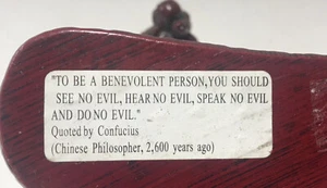 Chinesische weise Elefanten sehen hören sprechen und tun nichts Böses roter Zinnober Konfuzius - Bild 1 von 8