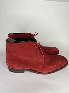 Shipton Heneage Chukka stivali stringati uomo taglia UK 9 US 10 rosso scamosciato Inghilterra  - Foto 1 di 21