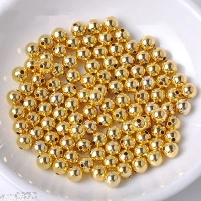 10PCS - HOT Sale Pure 14K Solid Yellow Gold Bead/ 3mm Lucky Loose Beads Pendant - Image 1 of 4