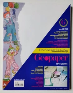 Geopaper Clown Paper - 100 Sheets 8.5x11"- Vintage Circus Party Birthday Balloon - Picture 1 of 3