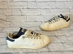 Adidas Stan Smith White Blue Denim Leather Shoes Sneakers FW4424 Men’s Size 7.5 - Picture 1 of 14