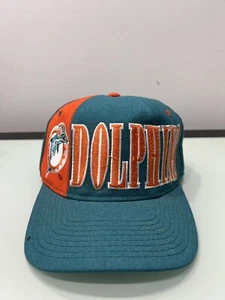 Vintage 90’s Miami Dolphins x Starter Tri Power Wool NFL Big Logo Snapback Hat - Picture 1 of 24