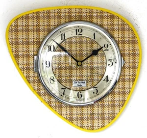 NEW 26cm Mid Century Style Wall Clock - Vintage Style Handmade French Yellow - Picture 1 of 3