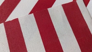CPE Union Hill Col. Awning/Outdoor Canvas Fabric Red White Stripe BTY x 32"w pc - Picture 1 of 9