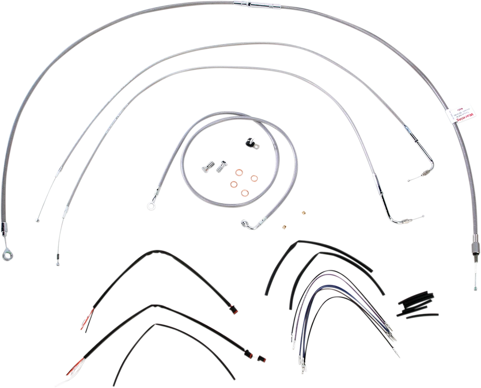 Burly Braided Stainless Steel Cable/Brake Line Kit 14" Ape Hanger B30-1061 — 第 1/1 张图片