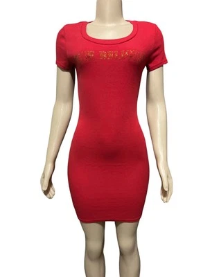 Новый с Ярлыками истинная религия размер M арочный логотип ребристый футболка платье короткие рукава обтяжку - Изображение 1 из 4