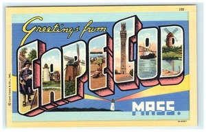 Vintage Grüße aus Cape Cod Messe. Lithographie Postkarte von Curt Teich - Bild 1 von 2