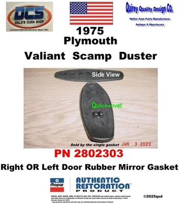 Junta de espejo Plymouth Valiant Duster Scamp 1975 2802303 nuevo MoPar EE. UU. Foto 1 de 2