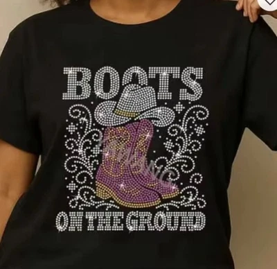Botas en el suelo estrás Bling Transfer Foto 1 de 4