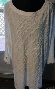 CJ Banks Womens 3X Top NWT 3/4 Sleeve White - Picture 1 of 8