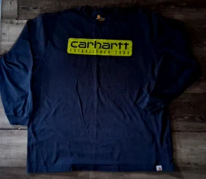 Carhartt Herren Langarmshirt Regular Fit Gr. 2XL Blau Logo - Bild 1 von 5