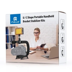 PULUZ U/C Shape Handheld SLR DV Bracket Stabilizer+LED Fill Light+Microphone Kit - Picture 1 of 11