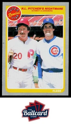 1985 Fleer #630 N.L. Pitcher's Nightmare Mike Schmidt / Ryne Sandberg - Image 1 of 2
