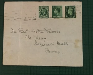 GVI 1937 Brief mit 3 Königen Briefmarken GV Ed VIII GVI grün an Rev Mutter H. Heide - Bild 1 von 3