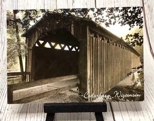 Last Covered Bridge Cedarburg WI Wisconsin Postcard - Picture 1 of 4