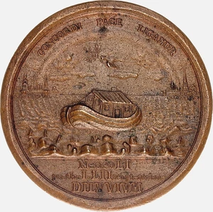 18th Century RUSSIA Bronze Medal " In memory of The Treaty of Nystad " Peter I - Picture 1 of 2