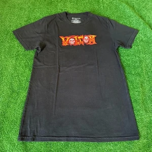 Volcom Fire Skulls Spellout Logo Short Sleeve Crew Neck Graphic T-Shirt Size M - Picture 1 of 14