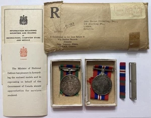 WW2 CANADA NAMED MEDAL GROUPING WAR MEDAL CVSM JOHN PICKERING LONDON ONTARIO - Picture 1 of 5