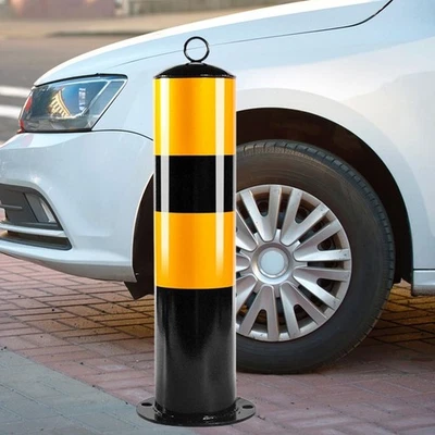 Bollard Post 50cm Height Black and Yellow Protection Parking Bollard for Street - Image 1 of 4