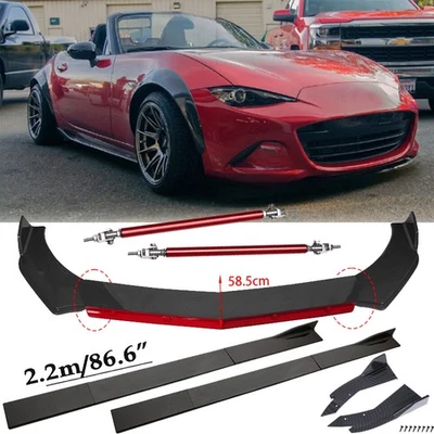 For Mazda MX-5 Miata 2006-2022 Front Bumper Rear Lip Spoiler+Splitters Body Kit Foto 1 de 4