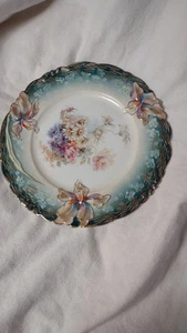 Antique Porcelain Bowl S&T R.S. Germany Green and white  with Floral bouquet - Picture 1 of 3