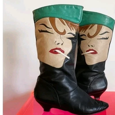 Irregular Choice Smoking Lady "Possibly Maybe"Suede Leather Boots  - Image 1 of 4