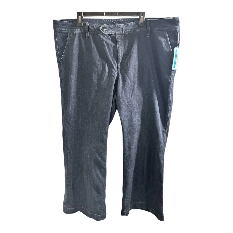 NWT Old Navy Jeans Womens 22 Blue Dark Wash Denim Flared Bell Wide Leg - Image 1 of 4
