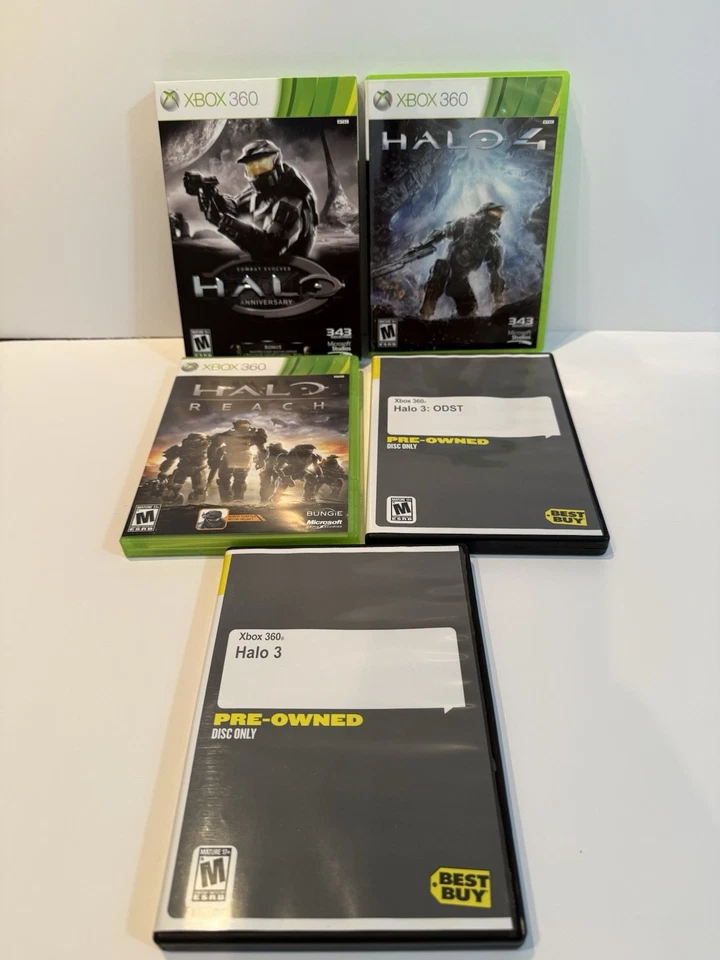 Lote De 5 Juegos Halo Xbox 360 - Aniversario, Halo 3, Halo 3 ODST, Halo 4, Reach Foto 1 de 4