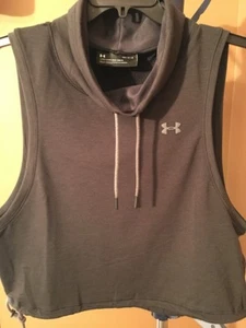 Under Armour schwarzer abgeschnittener kurzer Hoodie Pullover Damen lockere Passform Large - Bild 1 von 6