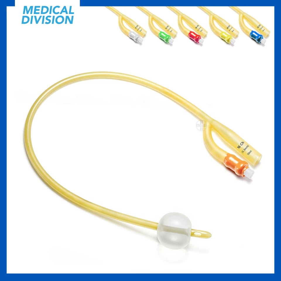 10 Cateteri Vescicali FOLEY a 2 vie in lattice siliconato sterili - catetere - Immagine 1 di 1