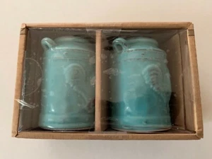 Neu im Karton Kitchen Basics: Landhaus Hahn blau Salz & Pfefferstreuer Bauernhaus LESEN - Bild 1 von 5