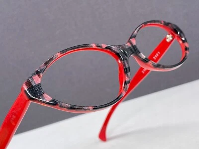 Alain Mikli Eyeglasses Frames Woman Red Round Oval Gray 90s 2168 Full Rim France - Image 1 of 4