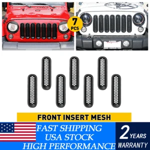 Honeycomb Style Front Grill Mesh Inserts For Jeep Wrangler TJ 1997-2006 7Pcs - Picture 1 of 9