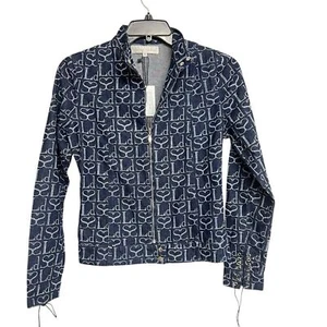Neu Ludovic De Saint Sernin Jeansjacke mit Monogrammmuster - Bild 1 von 6
