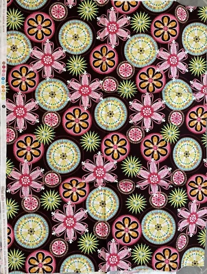 RARE OOP FABRIC Michael Miller Fabrics Carnival Bloom 3/4 Yard - Image 1 of 2